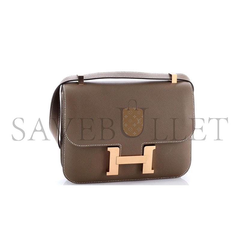 HERMES MASTER 24 CONSTANCE NM BAG EPSOM ETOUPE GOLD HARDWARE (24*17*5cm)